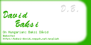 david baksi business card